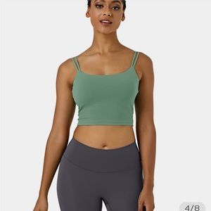 HALARA Green Backless Twisted Cropped Tank Top size M